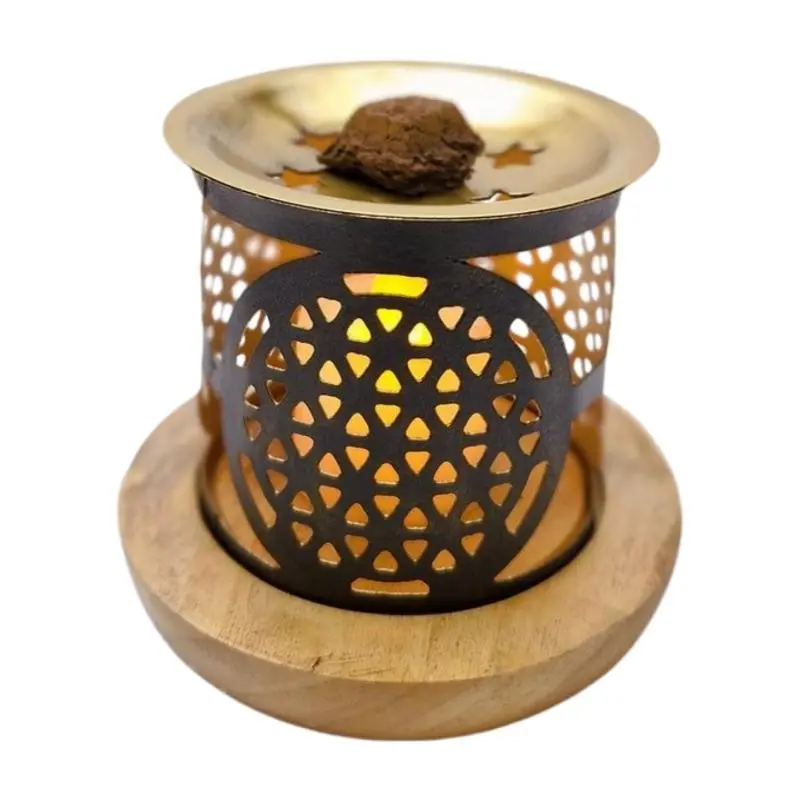 Daoudh Bakhoor Burner Mandala design — lit