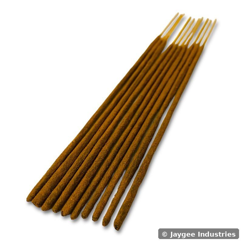 Hand-rolled Indian masala incense sticks fanned out