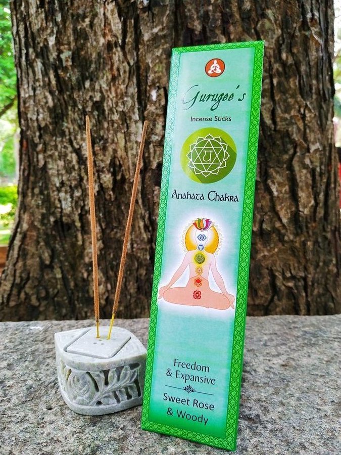 Gurugees Anahata Heart Chakra Masala Incense Sticks — Green