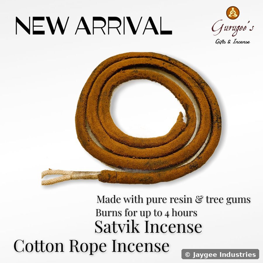 Satvik Cotton Rope Incense coiled — pure resin and tree gums