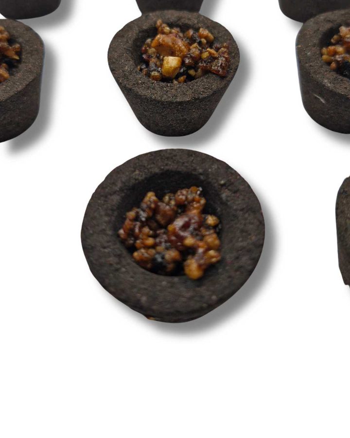 Loban resin close-up in cup sambrani