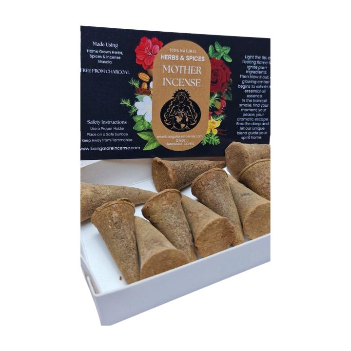 Mother Incense handmade charcoal-free incense cones — 100% natural herbs and spices for bakhoor burner
