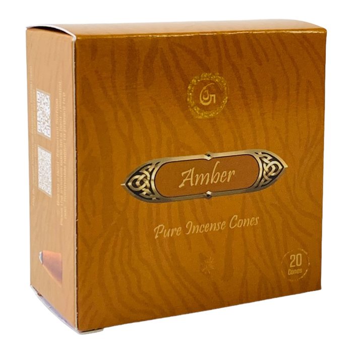 Jaygee Amber Pure Incense Cones — warm resinous amber dhoop cone