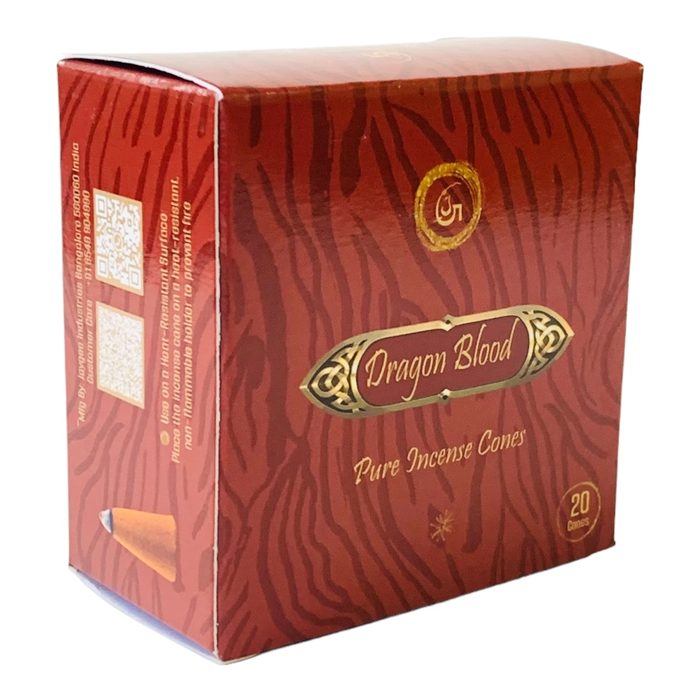 Jaygee Dragon Blood Pure Incense Cones — resinous dragon blood dhoop cone