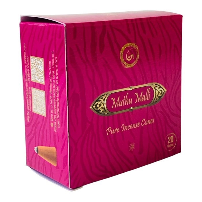 Jaygee Muthu Malli Pure Incense Cones — South Indian mogra jasmine dhoop cone