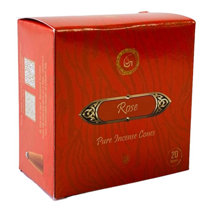 Jaygee Rose Pure Incense Cones — attar rose dhoop cone charcoal-free