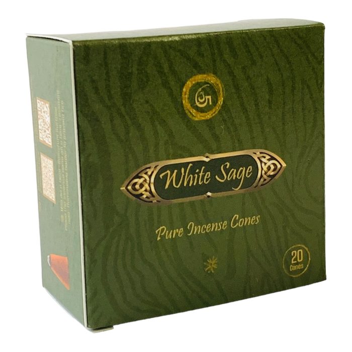 Jaygee White Sage Pure Incense Cones — smudging cleansing white sage dhoop cone charcoal-free