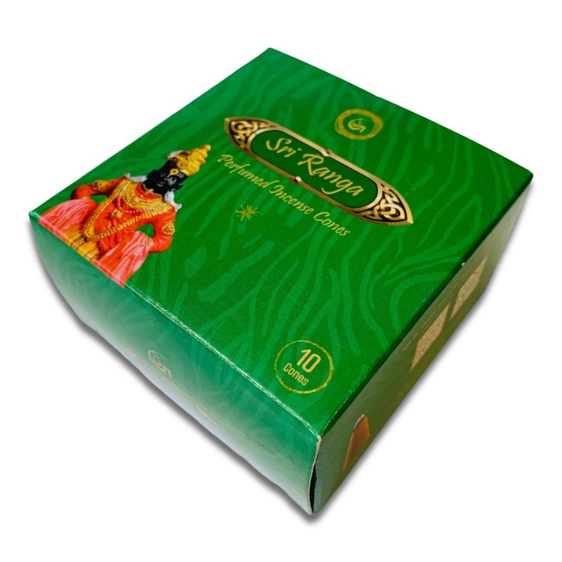 Sri Ranga box — top and angle view showing the gilded Sri Ranga name cartouche